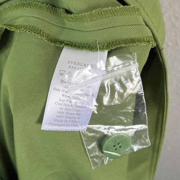Everlane Womens Go Weave Avocado Green Button-Front A-Line Skirt Size 14 - Picture 4 of 10